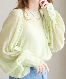 【在庫限り★999円】シアーブラウス レディース 長袖 春夏 ボリューム袖 トップス シャツ ブラウス シアー 羽織り きれいめ カジュアル ビジネス おしゃれ オフィス ボートネック 透け感 ゆったり 体型カバー 二の腕カバー 上品 通勤