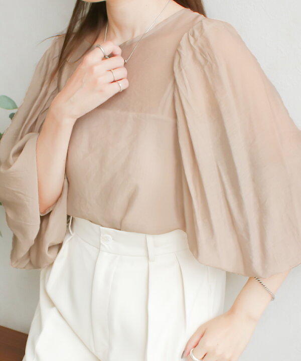 楽天市場】シアーボリューム袖ブラウス レディース 春夏 トップス  