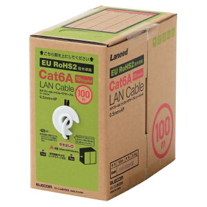 �G���R�� LAN�P�[�u��/CAT6A�Ή�/EU RoHS�w�ߏ���/�R�l�N�^����/�P��/�����b�N�X/100m/�z���C�g LD-GPAL/WH100RS