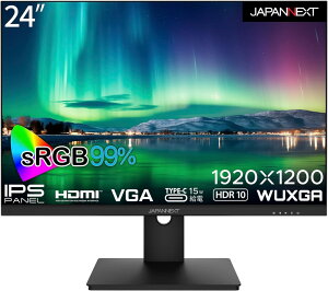 �W���p���l�N�X�g 24�C���` �t���f�B�X�v���C(1920x1200/IPS/HDMI/Type-C15W���d/VGA/�`���g/�X�s�[�J�[/�����/2�N�ۏ�) JN-IPS24WUXGAR-C