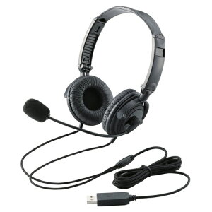 �G���R�� �w�b�h�Z�b�g(�����I�[�o�[�w�b�h)/1.8m/USB/�u���b�N HS-HP20UBK