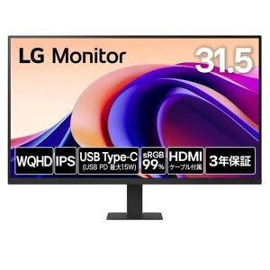 LG Electronics Japan 31.5�C���` �t���f�B�X�v���C(2560x1440/IPS/�A���`�O���A/HDMI/TypeC(PD15W)/3�N�ۏ�) 32U631A-B