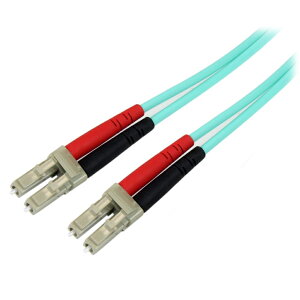 StarTech.com ���t�@�C�o�[ �P�[�u��/LC-LC/5m/UPC�R�l�N�^�[/OM3 �}���`���[�h/50/125um/2�c/�S��d(�t���f���v���b�N�X)/100Gb/�A���~�h�@�ە⋭/�ቌ�[���n���Q��(LSZH)/�A�N�A(���F)/�l�b�g���[�N�ʐM�p