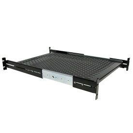 StarTech.com 2U 放熱穴付スライド式サーバーラック棚板/収納棚(奥行き調整可能) 耐荷重22.7kg 奥行き510-740mmに対応 ロックキング機能付き UNISLDSHF19