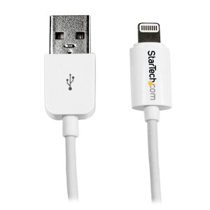 StarTech.com 1m iPhone/iPod/iPad�Ή�Apple Lightning�[USB�P�[�u�� �z���C�g Apple MFi�F�؎擾 ���C�g�j���O 8�s��(�I�X)�[USB A(�I�X)�[�d&�����p�P�[�u�� USBLT1MW