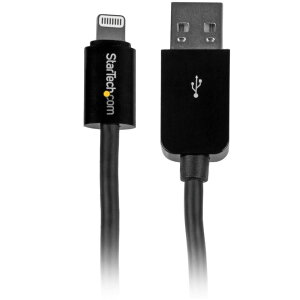 StarTech.com 3m iPhone/iPod/iPad�Ή�Apple Lightning-USB �P�[�u�� �u���b�N Apple MFi�F�؎擾 ���C�g�j���O 8�s��(�I�X)�[USB A(�I�X)�[�d&�����p�P�[�u�� USBLT3MB
