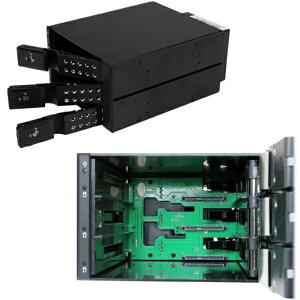 StarTech.com 3x 3.5�C���` SAS 2.0/SATA 3.0�n�[�h�f�B�X�N�h���C�u�Ή����o�C�����b�N �C���i�[�g���C�s�v �z�b�g�X���b�v�Ή� 2x 5�C���`�x�C����HDD�����[�o�u�����b�N HSB3SATSASBA