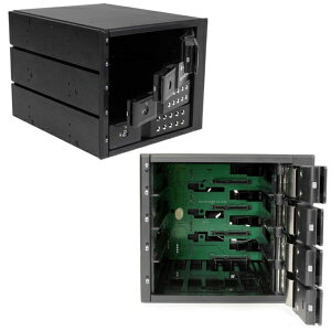 StarTech.com 4x 3.5�C���` SAS 2.0/SATA 3.0�n�[�h�f�B�X�N�h���C�u�Ή����o�C�����b�N �C���i�[�g���C�s�v �z�b�g�X���b�v�Ή� 3x 5�C���`�x�C����HDD�����[�o�u�����b�N HSB4SATSASBA