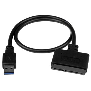 StarTech.com 2.5�C���`SATA - USB 3.1 �A�_�v�^�P�[�u�� USB 3.1 Gen 2(10 Gbps) 2.5�C���`SATA SSD/HDD�Ή� USB�o�X�p���[�Ή� USB312SAT3CB