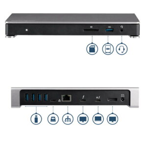 StarTech.com Thunderbolt 3 �h�b�L���O�X�e�[�V���� Mac/Windows�Ή� �f���A��4K 60Hz���j�^�Ή� SD�J�[�h���[�_ USB PD 85W�Ή� USB-C�h�b�N TB3DOCK2DPPD