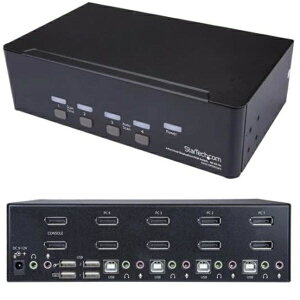StarTech.com 4�|�[�g �f���A��DisplayPort KVM�X�C�b�` 4K/60Hz DisplayPort 1.2 �Ή�PC/CPU/�p�\�R���ؑ֊� �p�\�R��4��̐����4K/60Hz�f�B�X�v���C2��̋@�\��ǉ� SV431DPDDUA2