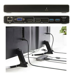 StarTech.com Thunderbolt 3�h�b�L���O�X�e�[�V���� �f���A��4K/60Hz���j�^�Ή� DP/HDMI/VGA�o�� MacBook Pro/Windows�Ή� 85W USB PD TB3DK2DHV