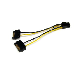 StarTech.com SATA�d���P�[�u��/15.2cm/1x 6�s��PCI Express�d���R�l�N�^�[-2x 15�s��SATA/�I�X �I�X/PCIe�r�f�I�J�[�h �ϊ��A�_�v�^�[�P�[�u�� SATPCIEXADAP