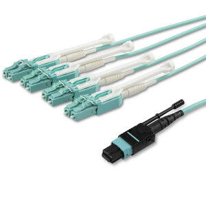 StarTech.com ���t�@�C�o�[�P�[�u��/OM3 �}���`���[�h/5m/MTP/PC-4x LC/PC/50/125/8�c/�f���v���b�N�X/40Gb/MPO�R�l�N�^�[/�v���i����i/��}������/�I�v�e�B�J���u���[�N�A�E�g�P�[�u�� MPO8LCPL5M