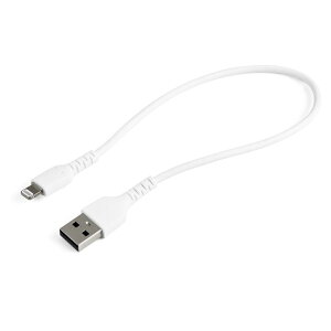 StarTech.com ���ϋvLightning-USB-A�P�[�u�� 30cm/�z���C�g/�A���~�h�@�ە⋭/iPhone�AiPod�AiPad�Ή�/Apple MFi�F�� �A�b�v�����C�g�j���O-USB�[�d�����P�[�u�� RUSBLTMM30CMW