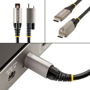 StarTech.com 50cm �g�b�v���b�N�t��USB-C�P�[�u�� 10Gbps/USB 3.1(USB 3.2 Gen 1)Type C-Type C�P�[�u��/100W(5A)Power Delivery & DP Alt���[�h/�V���O���X�N�����[���b�N/USB-C �R�[�h/�[�d�E���� USB31CCTLKV50CM