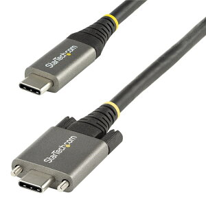 StarTech.com USB-C�P�[�u��/1m/10Gbps/�T�C�h���b�N�t��/USB-IF�F��/USB 3.1(USB 3.2 Gen 1)Type C-Type C�P�[�u��/100W(5A)Power Delivery & DP Alt���[�h/�f���A���X�N�����[���b�N/USB-C �R�[�h/�[�d�E���� USB31CCSLKV1M