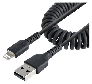 StarTech.com ���ϋvLightning-USB-A�P�[�u�� 50cm �R�C��(�L�k)�^/�u���b�N/�A���~�h�@�ە⋭/MFi�F��/iPhone�[�d�P�[�u��/Apple(�A�b�v��)�[�d ���C�g�j���O-USB�ϊ��P�[�u��/�J�[���R�[�h RUSB2ALT50CMBC ����