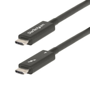 StarTech.com Thunderbolt 4�P�[�u��/2m/8K60Hz/40Gbps/100W PD/Intel�F�ؕi/USB4 USB Type-C USB 3.2 Thunderbolt 3�݊�/�u���b�N/�T���_�[�{���g �����f�[�^�]�� �f���o�� A40G2MB-TB4-CABLE
