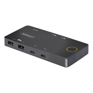 StarTech.com KVM�X�C�b�`/2�|�[�g/USB-C�ڑ�/�V���O�����j�^�[/4K60Hz HDMI DP Alt���[�h/2�䓯��USB 100W PD/Type-C USB4 Thunderbolt 3/4�Ή�/PC �p�\�R�� CPU�ؑ֊� 2��p C2-H46-UC2-PD-KVM