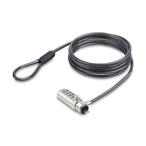 StarTech.com �Z�L�����e�B�[���C���[���b�N/2m/4���_�C������/�X�����^�C�v/Noble Wedge�X���b�g�Ή�/�m�[�gPC �m�[�g�u�b�N�p�\�R���p ����h�~�P�[�u�� �R���r�l�[�V������ SNBLC4D-LAPTOP-LOCK