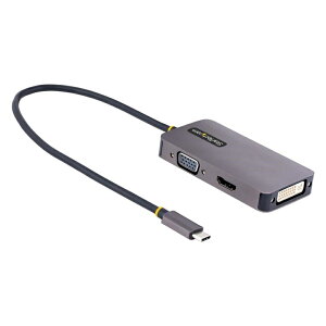 StarTech.com �f�B�X�v���C�A�_�v�^�[/USB Type-C�ڑ�/�V���O�����j�^�[/4K60Hz HDMI/DVI/VGA/Thunderbolt 3 & 4/�e��OS�Ή�/3-in-1 USB Type-C �}���`�|�[�g�r�f�I�ϊ��A�_�v�^�[ 118-USBC-HDMI-VGADVI