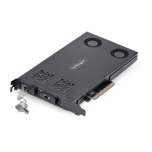 StarTech.com M.2 NVMe SSD���o�C�����b�N/PCIe x8�ڑ�/�f���A���x�C/�z�b�g�X���b�v�Ή�/PCIe����@�\�K�{(Bifurcation�Ή�)/�Y�Ɨp �����]���Ή� �H��s�v ���E���h���C�u�x�C 2M2-REMOVABLE-PCIE