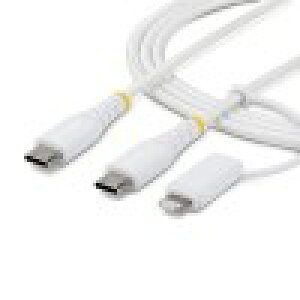 StarTech.com USB-C�[�d�P�[�u��/2m/Lightning�A�_�v�^�[�t��/30W 60W(3A)/Apple MFi�Ή�/iPhone�EiPad�EAndroid�Ή�/�[�d �f�[�^�]���Ή� 2M-U2-LNTC-CABLE