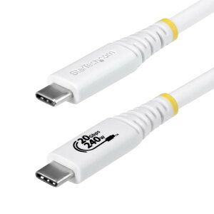 StarTech.com USB4�P�[�u��/2m/20Gbps/USB Type-C to C/240W PD EPR/4K 120Hz/DP 2.1/USB-IF/�z���C�g/�����[�d �f�[�^�]�� CC2M20GUSB4TPW