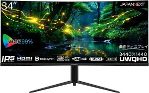 �W���p���l�N�X�g 34�C���` �E���g�����C�h�Ȗʃf�B�X�v���C(3440x1440/IPS/DP/HDMI/Type-C65W���d/PIP�EPBP/�X�s�[�J�[/�`���g/��������/�X�C�x��/�����/2�N�ۏ�) JN-IPSC34UWQHDR-C65W-H