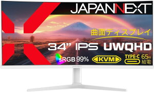 �W���p���l�N�X�g 34�C���` �E���g�����C�h�Ȗʃf�B�X�v���C(3440x1440/IPS/DP/HDMI/Type-C65W���d/PIP�EPBP/�X�s�[�J�[/��������/�X�C�x��/�����/�z���C�g➑�/2�N�ۏ�) JN-IPS34Q-HC6-W