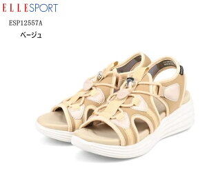 ELLE SPORT(�G�� �X�|�[�c)ESP12557A ���f�B�X �J�W���A���E�F�b�W�X�|�[�c�T���_�� �R�[�h�X�g�b�p�[�̒��ߋ�Ńt�B�b�g�� ���[�X�A�b�v�̃f�U�C�����T���_���ɏ悹���X�j�[�J�[�T���_��