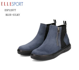(ELLESPORT)ESP12577 エルスポーツ サイドファスナーカジュアルブーツスニーカー レディス サイドに光るファスナーが大人な印象のサイドゴア風ブーツ