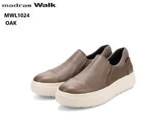 (マドラスウォーク)MWL1024 madras Walk レディス GORE-TEX 厚底レザースリッポンカジュアルウォーキングスニーカー トラベル ウォーキングなどさまざまなライフスタイルのシーンで雨の日も晴れの