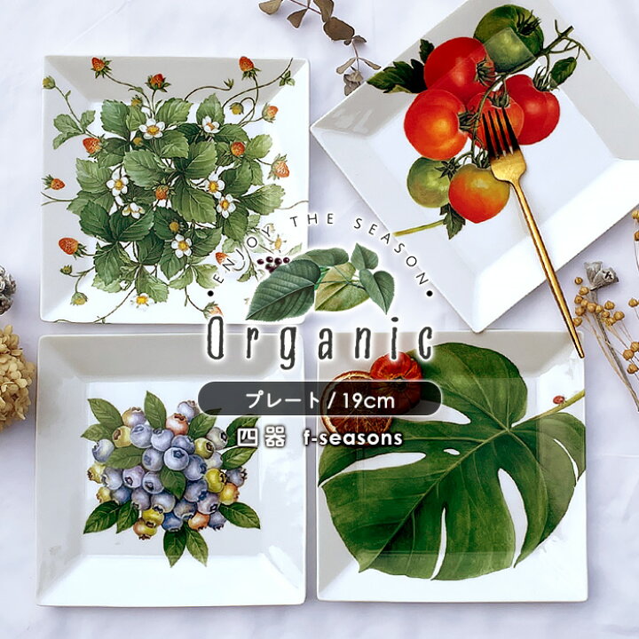楽天市場】【選べる4種】【Organicシリーズ】四角中皿 19cm 日本製 