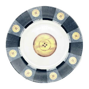 【F's collection】denim botton 選べる2色 ケーキプレート 19cm 洋食器 陶磁器 陶器 日本製 国産 ケーキ皿 パン皿 パンプレート 中皿 サラダプレート 取り皿 カフェ食器 おうちカフェ おしゃれ カジュ