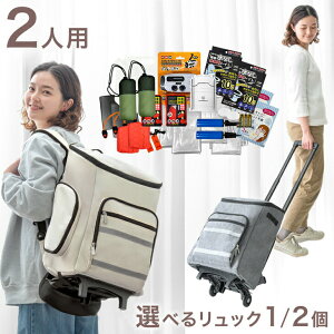 キャリー付き 2way 防災セット 2人用 セット キャリーバー 枕付き 枕 防災リュック キャスター 家族 軽量 大容量 非常用 持ち出し袋 撥水 防災 リュック 災害グッズ 災害対策 地震対策 避難グ