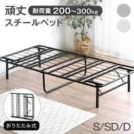【正午~クーポン5%引】 パイプベッド 耐荷重200kg~ 折りたたみ ベッド フレーム スチール コンパクト ベッドフレーム パイプ シングルベッド セミダブルベッド ダブルベッド スチールベッド スチールベッドフレーム 折りたたみベッド ベッド コンパクト