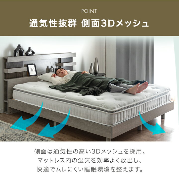 楽天市場】贅沢 2層コイル ポケットコイル マットレス 22cm厚 抗菌 