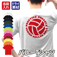 【バレーボール】スポーツ Tシャツ 半袖 ドライ メッシュ生地 速乾性 UVカット 全10色 120cm-LL