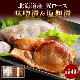 【ふるさと納税】北海道産 豚ロース 味噌漬＆塩麹漬 90g×各3 豚肉 豚 肉 ロース 国産 味噌 塩麹 簡単レシピ 冷凍 ギフト お取り寄せ バルナバフーズ 送料無料 北海道 札幌市 北海道 札幌市