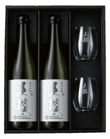 【ふるさと納税】「五稜」純米吟醸720ml2本＋日本酒グラス2個セット