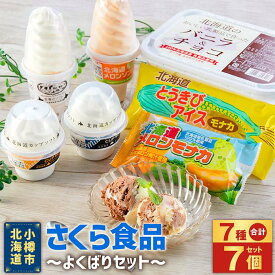 【ふるさと納税】北海道産乳製品100%使用 さくら食品 よくばりセット 7種 合計2.8L | アイスクリーム 氷菓 アイス モナカ アイスもなか メロン とうきび ソフトクリーム カップソフト ミルク チーズ ファミリーサイズ チョコ 小樽市 北海道 冷凍 お取り寄せ 送料無料