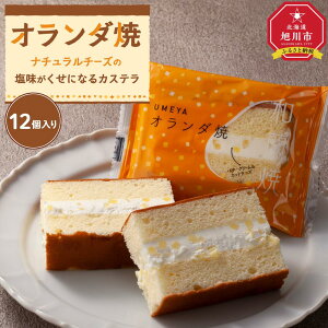 【ふるさと納税】ナチョラルチーズの塩味がくせになるカステラ【オランダ焼き】12個入り 【 カステラ チーズ バター 菓子 お菓子 おかし スイーツ デザート 洋菓子 旭川 北海道 人気 お楽し