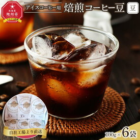 【ふるさと納税】「豆」アイスコーヒー用焙煎珈琲100g×6袋　旭川市西神楽工場直送_04279 | 珈琲 飲料 コーヒー豆 ソフトドリンク 人気 おすすめ 送料無料