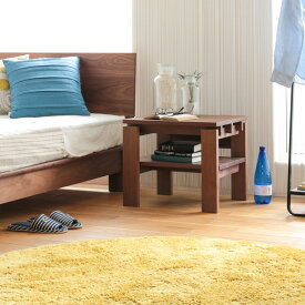 【ふるさと納税】旭川家具 MUKU工房オリジナル ノキ サイドテーブル ウォールナット_04911 | インテリア ファニチャー 人気 おすすめ 送料無料