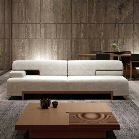 【ふるさと納税】旭川家具 カンディハウス ATILLA LUX リビングソファー240 ウォルナットCW ／ 張地（布）ベントレー GY _01827 | 国産家具 国産 ソファー ソファ 布張り 布 ファブリック 肘掛け 家具 インテリア 北海道材 北海道家具 北海道 旭川市 送料無料