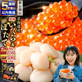 【ふるさと納税】高評価 ★4.8 新物 北海道産 いくら 80g / 160g / 250g & ほたて 500g セット 【最短5営業日以内発送】 お刺身 国産 イクラ 醤油漬け 鮭いくら 鮭卵 鮭 ほたて貝柱 帆立 ホタテ 肉厚 貝 貝柱 海鮮丼 小分け 個包装 パック ギフト 化粧箱 冷凍 北海道 釧路市