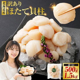 【ふるさと納税】訳あり ★選べる容量★ 北海道産ほたて貝柱 250g 500g 750g 1kg 1.25kg 1.5kg ほたて ホタテ おつまみ 肴 帆立 魚介類 海鮮 貝 貝柱 海産物 冷凍 刺身 フライ 鍋 不揃い 新鮮 生食 小分け パック 訳アリ グルメ 料理 バター焼き 北海道 釧路市 送料無料