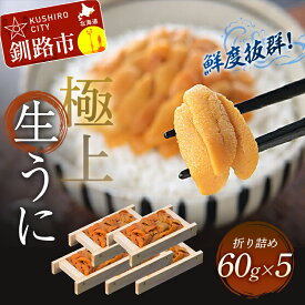 【ふるさと納税】生うに折詰め60g×5【鮮度抜群！極上生えぞバフンうに】 北海道 釧路 ふるさと納税 うに ウニ 雲丹 魚介類 海鮮 海産物 F4F-0573